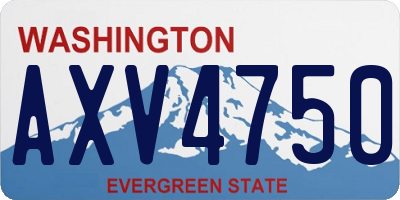 WA license plate AXV4750