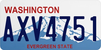 WA license plate AXV4751