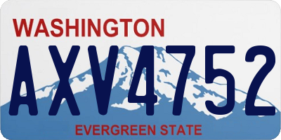 WA license plate AXV4752
