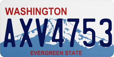 WA license plate AXV4753