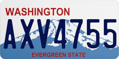 WA license plate AXV4755