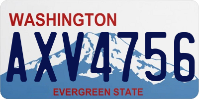 WA license plate AXV4756