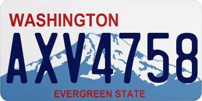 WA license plate AXV4758