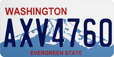 WA license plate AXV4760