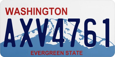 WA license plate AXV4761