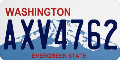 WA license plate AXV4762