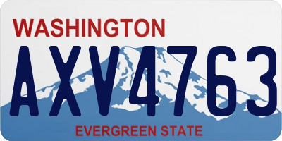 WA license plate AXV4763