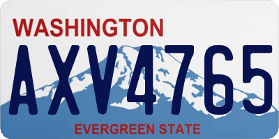 WA license plate AXV4765