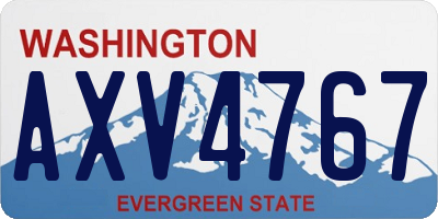 WA license plate AXV4767