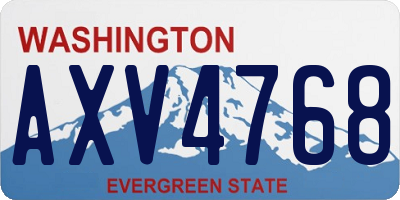 WA license plate AXV4768