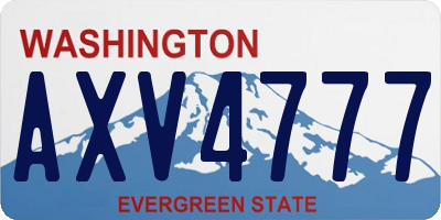 WA license plate AXV4777