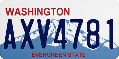 WA license plate AXV4781