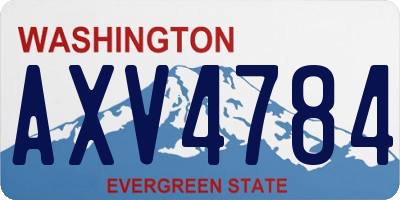 WA license plate AXV4784