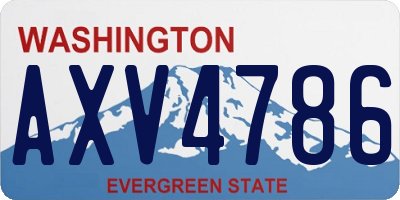 WA license plate AXV4786