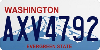 WA license plate AXV4792