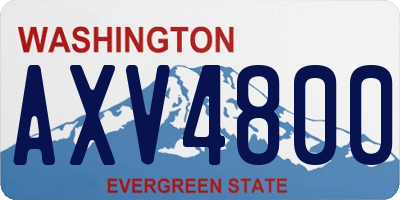 WA license plate AXV4800