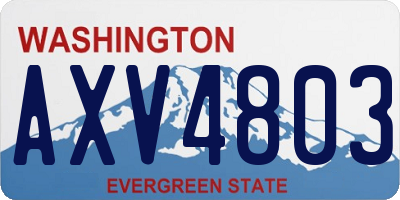 WA license plate AXV4803