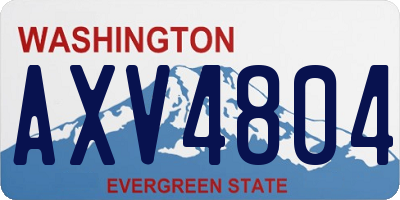 WA license plate AXV4804