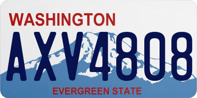 WA license plate AXV4808