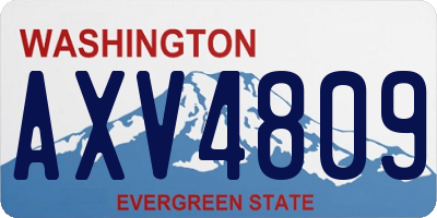 WA license plate AXV4809