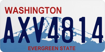 WA license plate AXV4814