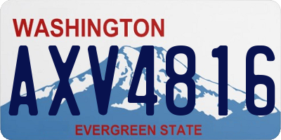 WA license plate AXV4816