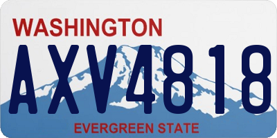 WA license plate AXV4818
