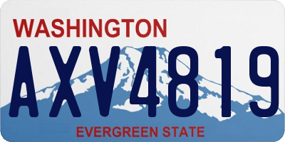 WA license plate AXV4819