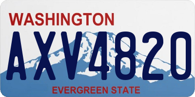 WA license plate AXV4820