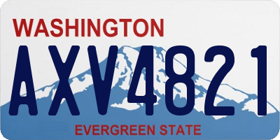 WA license plate AXV4821