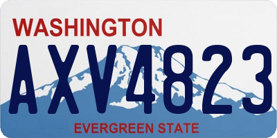 WA license plate AXV4823