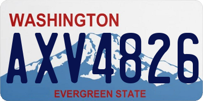 WA license plate AXV4826