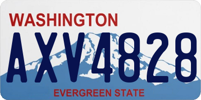 WA license plate AXV4828