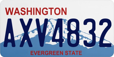 WA license plate AXV4832