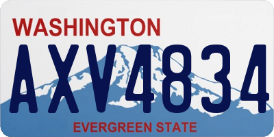 WA license plate AXV4834