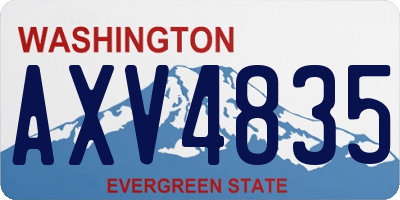 WA license plate AXV4835