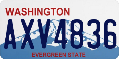 WA license plate AXV4836