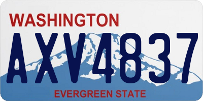WA license plate AXV4837