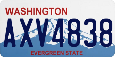 WA license plate AXV4838