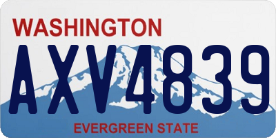 WA license plate AXV4839