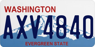 WA license plate AXV4840