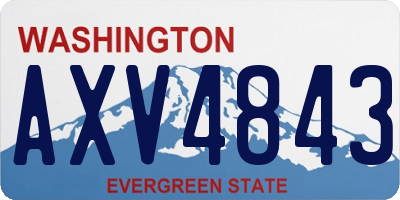 WA license plate AXV4843
