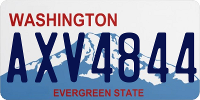 WA license plate AXV4844