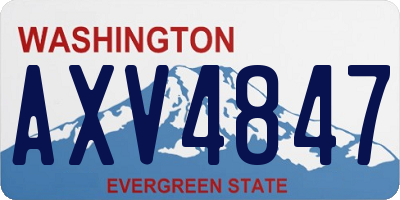 WA license plate AXV4847
