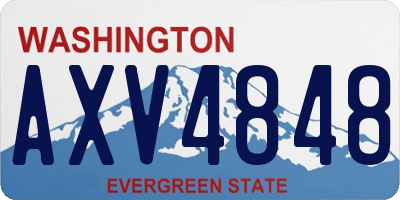 WA license plate AXV4848