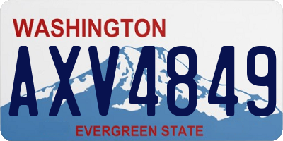 WA license plate AXV4849