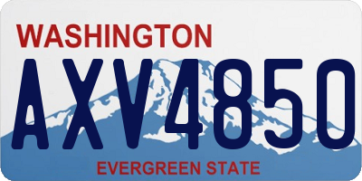 WA license plate AXV4850