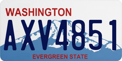 WA license plate AXV4851