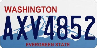 WA license plate AXV4852