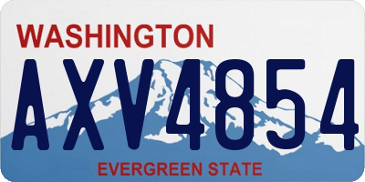 WA license plate AXV4854